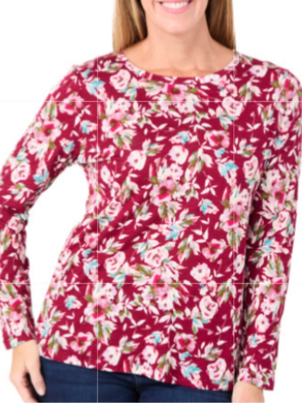 NWT Womens Blue Sol Romantic Bloom Long Sleeve Top - Pink Floral Sizes S & XL